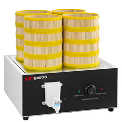 Piekarnik parowy - 2,5 kW - manualny - w zestawie 16 koszyków bambusowych i 4 pokrywki