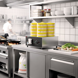 Piekarnik parowy - 2,5 kW - manualny - w zestawie 16 koszyków bambusowych i 4 pokrywki