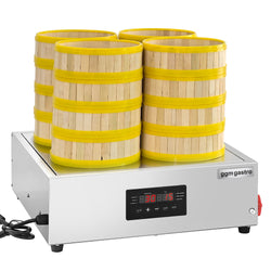 Parownik Dim Sum - 2,5kW - Cyfrowy - w zestawie: 16 koszy bambusowe i 4 pokrywy
