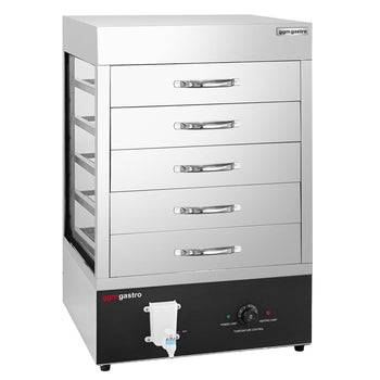 Piekarnik parowy - 2,5 kW - manualny - wraz z nadstawką do pieczenia na parze z 5 szufladami - Prime Gastro