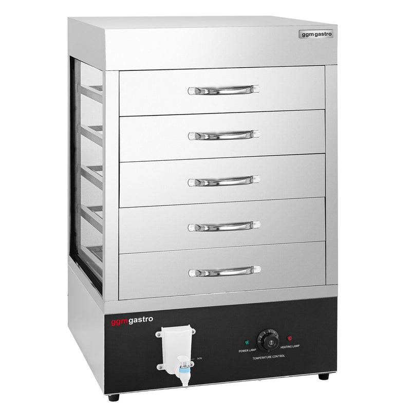 Piekarnik parowy - 2,5 kW - manualny - wraz z nadstawką do pieczenia na parze z 5 szufladami