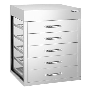 Piekarnik parowy - 2,5 kW - cyfrowy - w zestawie z nadstawką do gotowania na parze z 5 szufladami - Prime Gastro