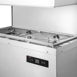 Zmywarka przysłuwowa z dwoma koszami – cyfrowa – 19 kW – z pompą do detergentu, płynu nabłyszczającego i wody zmywającej