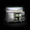 Commercial Saladette Counter PREMIUM - 1510mm - 390L - 2 doors - with glass canopy for 7 x GN 1/3