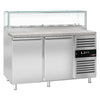 Commercial Saladette Counter PREMIUM - 1510mm - 390L - 2 doors - with glass canopy for 7 x GN 1/3