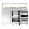 Commercial Saladette Counter PREMIUM - 1510mm - 390L - 2 doors - with glass canopy for 7 x GN 1/3