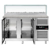 Commercial Saladette Counter PREMIUM - 1510mm - 390L - 2 doors - with glass canopy for 7 x GN 1/3