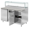 Commercial Saladette Counter PREMIUM - 1510mm - 390L - 2 doors - with glass canopy for 7 x GN 1/3