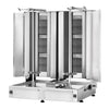 Gas Doner Kebab Grill (Shawarma/Gyros) - Twin x 3 Burner - up to 80kg - 19.5kW - Countertop - incl. 2 splash guards & 2 double doors