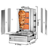 Gas Doner Kebab Grill (Shawarma/Gyros) - 3 Burner - up to 40kg - 9.75kW - Countertop - incl. 2 splash guards & 2 double doors