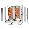 Gas Doner Kebab Grill (Shawarma/Gyros) - Twin x 4 Burner - up to 120kg - 26kW - incl. 2 splash guards & 2 double doors - For CE