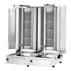 Gas Doner Kebab Grill (Shawarma/Gyros) - Twin x 4 Burner - up to 120kg - 26kW - incl. 2 splash guards & 2 double doors - For CE