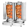 Gas Doner Kebab Grill (Shawarma/Gyros) - Twin x 4 Burner - up to 120kg - 26kW - incl. 2 splash guards & 2 double doors - For CE