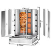 Gas gyros/kebab grill - V-shape - 4+4 burners - max. 100 kg - including 2 protective plates & 2 hinged doors