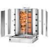Gas gyros/kebab grill - V-shape - 4+4 burners - max. 100 kg - including 2 protective plates & 2 hinged doors