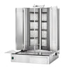 Gas gyros/kebab grill - V-shape - 4+4 burners - max. 100 kg - including 2 protective plates & 2 hinged doors