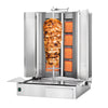 Gas gyros/kebab grill - V-shape - 4+4 burners - max. 100 kg - including 2 protective plates & 2 hinged doors