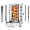 Gas gyros/kebab grill - V-shape - 5+5 burners - max. 120 kg - including 2 protective plates & 2 hinged doors