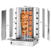Gas gyros/kebab grill - V-shape - 5+5 burners - max. 120 kg - including 2 protective plates & 2 hinged doors