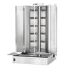 Gas gyros/kebab grill - V-shape - 5+5 burners - max. 120 kg - including 2 protective plates & 2 hinged doors