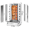 Gas gyros/kebab grill - V-shape - 6+6 burners - max. 150 kg - including 2 protective plates & 2 hinged doors