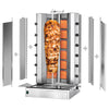 Gas gyros/kebab grill - V-shape - 6+6 burners - max. 150 kg - including 2 protective plates & 2 hinged doors