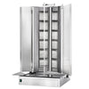 Gas gyros/kebab grill - V-shape - 6+6 burners - max. 150 kg - including 2 protective plates & 2 hinged doors