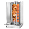 Gas gyros/kebab grill - V-shape - 6+6 burners - max. 150 kg - including 2 protective plates & 2 hinged doors