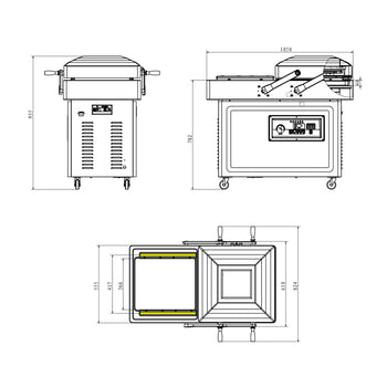Podwójna komora próżniowa – 20 m³/h – 750 W - Prime Gastro