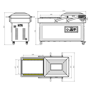 Podwójna komora do pakowania próżniowego - 20 m³/h - 1100 W - Prime Gastro