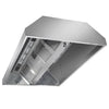 Commercial Ceiling-Mounted Extraction Canopy with Integral Fan - 2200mm - with External Speed Controller, Baffle Filters & LED Lights - 1300mm Deep