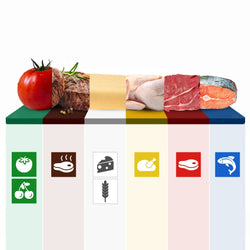 Schneidebrett mit Antirutschfüßen - EN 600x400 - HACCP - Konform - Weiß