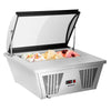 Countertop Ice Cream Display Freezer - 870mm - Static cooling - with LED lighting - for 4 x 5 litres Napoli pans - hinged glass lid