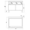 Płyta grillowa elektryczna - 19,8kW - Gładka - Powierzchnia: 1200x900mm - na podstawie otwartej