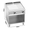 Płyta grillowa elektryczna - 13,2kW - Gładko-ryflowana - na podstawie otwartej - Powierzchnia: 800x900mm
