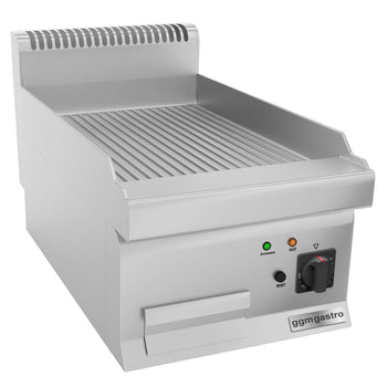 Elektryczna płyta grillowa - 4,5 kW - Ryflowana - Prime Gastro