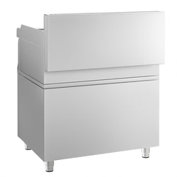 Płyta grillowa elektryczna - chromowana - 8kW - Gładka - na podstawie z szafką - z szafką z 2 drzwiami - Powierzchnia: 795x535mm