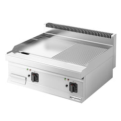 Płyta grillowa elektryczna - 7,10kW - Gładko - ryflowana - Powierzchnia: 800x700mm - nastawna