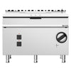 Patelnia przechylna do smażenia – elektryczna – 120 L – 19 kW – z przechyłem ręcznym i przyłączem wody