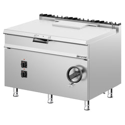 Patelnia przechylna do smażenia – elektryczna – 120 L – 19 kW – z przechyłem ręcznym i przyłączem wody