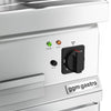 Płyta grillowa elektryczna - chromowana - 4,5kW - Gładka - Powierzchnia: 395x500mm - na podstawie z szafką - z szafką z 1 drzwiami