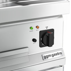 Płyta grillowa elektryczna - chromowana - 4,5kW - Gładka - Powierzchnia: 395x500mm - na podstawie z szafką - z szafką z 1 drzwiami