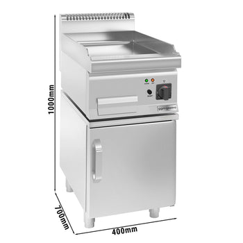 Elektryczna płyta grillowa - 3,6 kW - Gładka - włącznie z podstawą z drzwiczkami - Prime Gastro