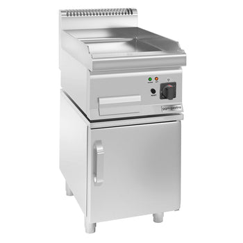 Elektryczna płyta grillowa - 3,6 kW - Gładka - włącznie z podstawą z drzwiczkami - Prime Gastro