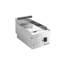 Płyta grillowa elektryczna - chromowana - 4,5kW - Gładka - Powierzchnia: 395x500mm - nastawna
