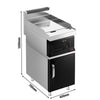 Płyta grillowa elektryczna - chromowana - 4,5kW - Gładka - Powierzchnia: 395x535mm - na podstawie z szafką - z szafką z 1 drzwiami