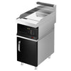 Płyta grillowa elektryczna - chromowana - 4,5kW - Gładka - Powierzchnia: 395x535mm - na podstawie z szafką - z szafką z 1 drzwiami