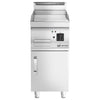 Płyta grillowa elektryczna - chromowana - 4,5kW - Gładka - Powierzchnia: 395x535mm - na podstawie z szafką - z szafką z 1 drzwiami