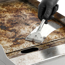 Płyta grillowa elektryczna - 3,6kW - Gładka - Powierzchnia: 395x535mm - na podstawie z szafką - z szafką z 1 drzwiami