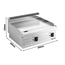 Płyta grillowa elektryczna - 9kW - Gładka - Powierzchnia: 595x500mm - nastawna